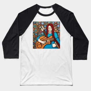 Woman playing a Guitar Baseball T-Shirt